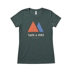 Wild Public Take A Hike Womens Graphic Tee Green Organic Cotton Royal Apparel M
